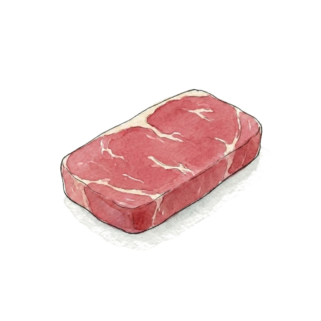 牛肉水彩插画