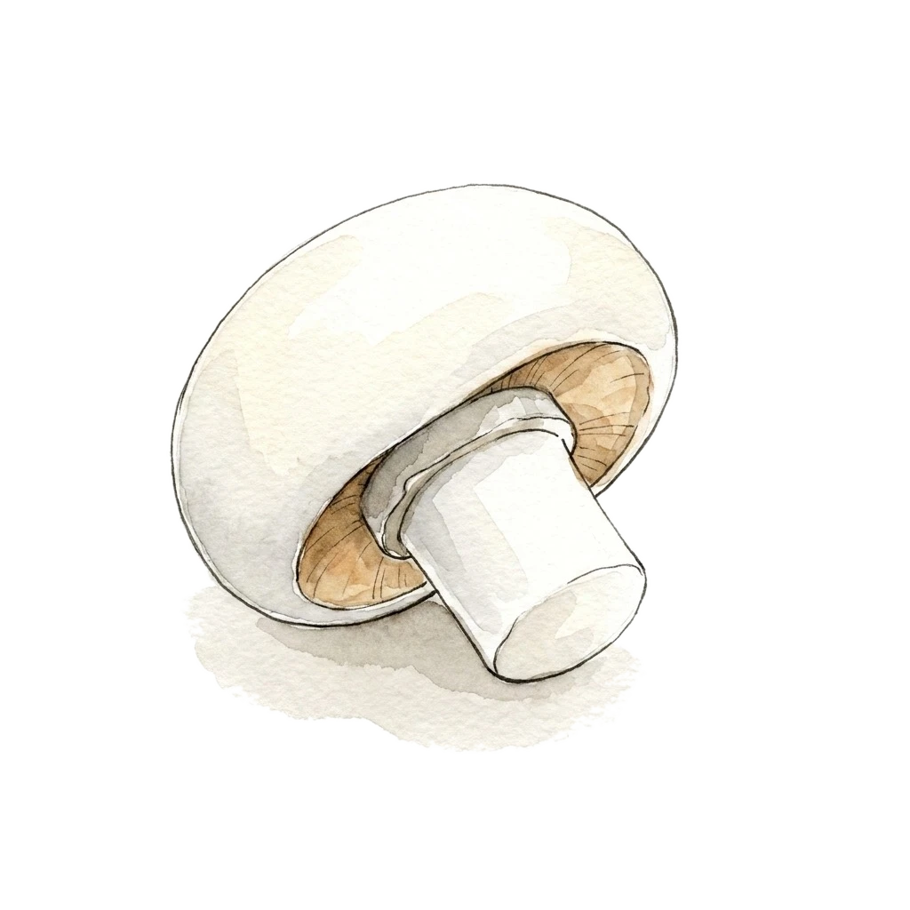 口蘑水彩插画