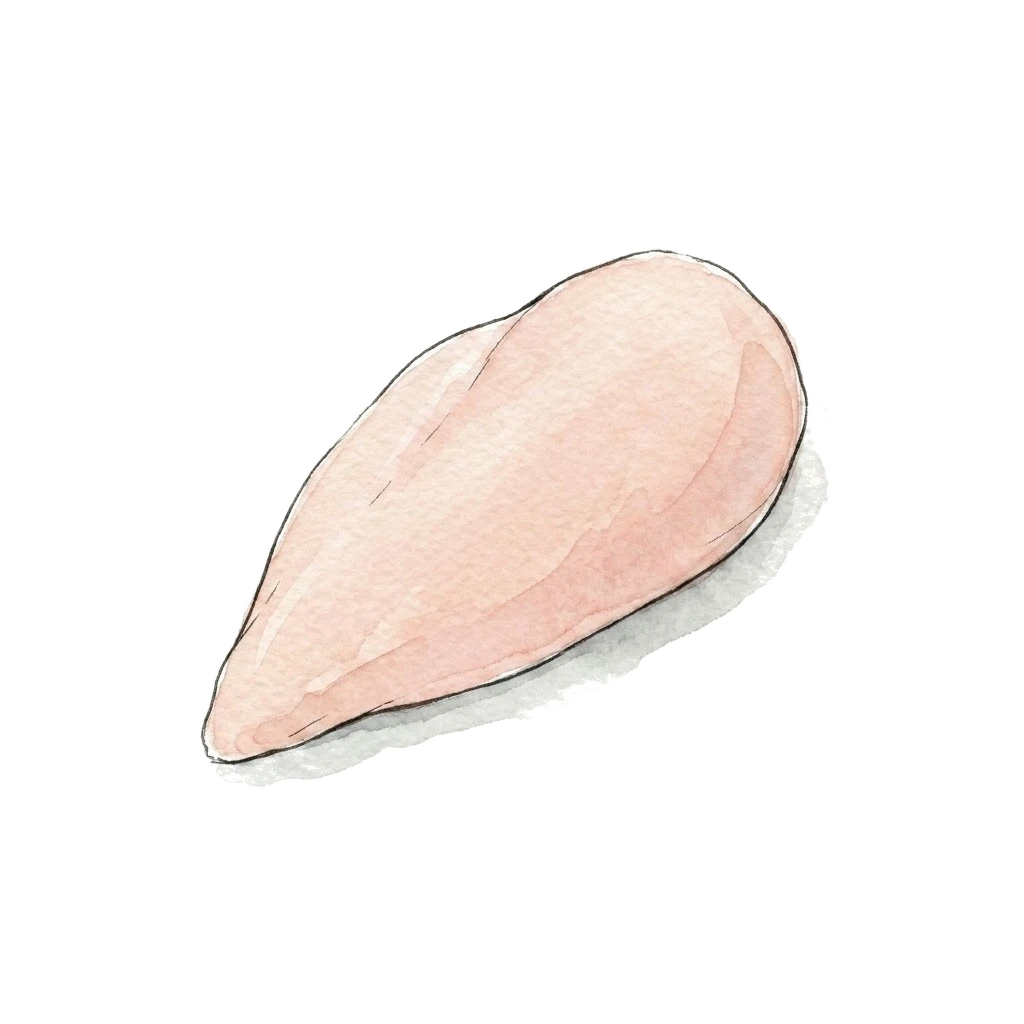 鸡胸肉水彩插画