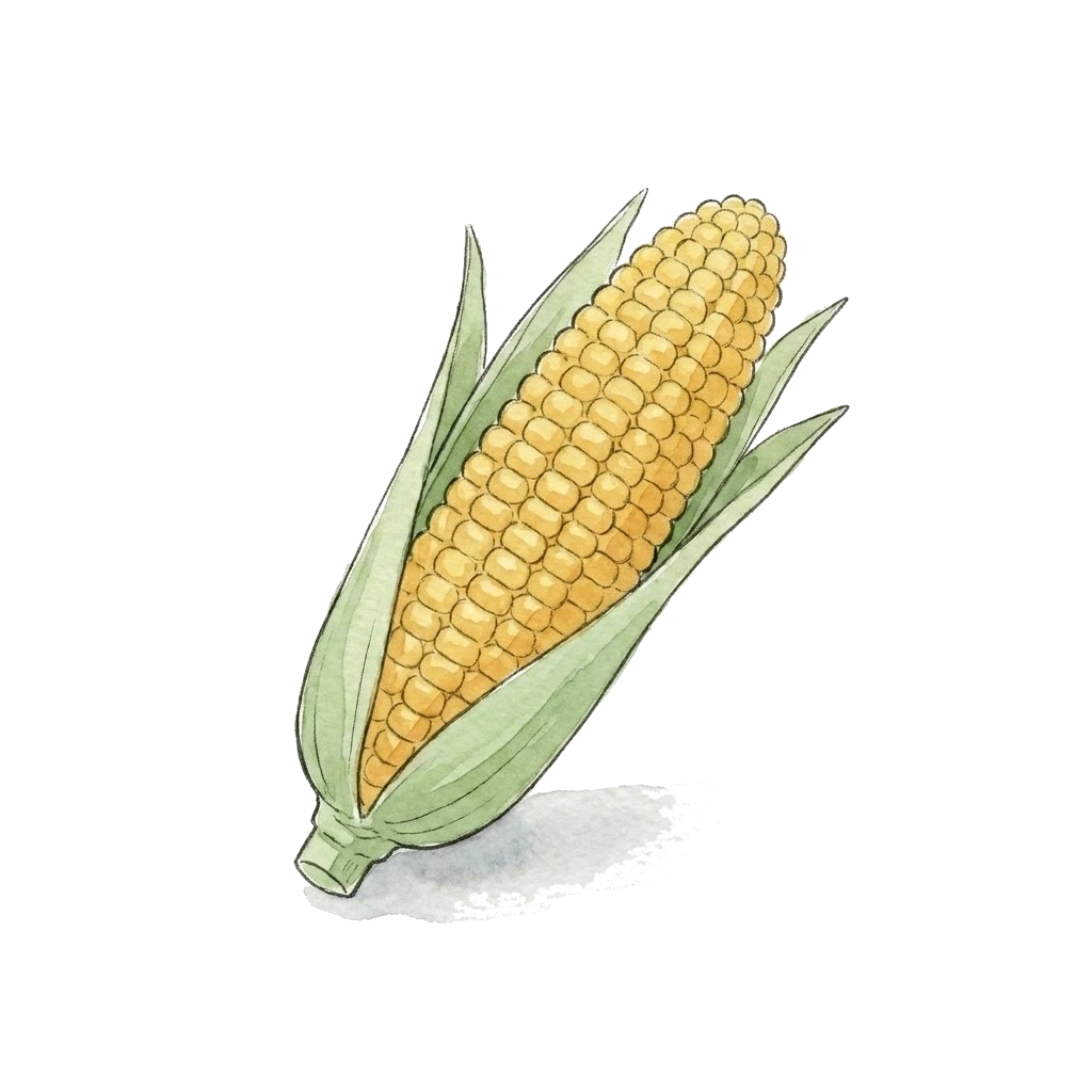 玉米水彩插画