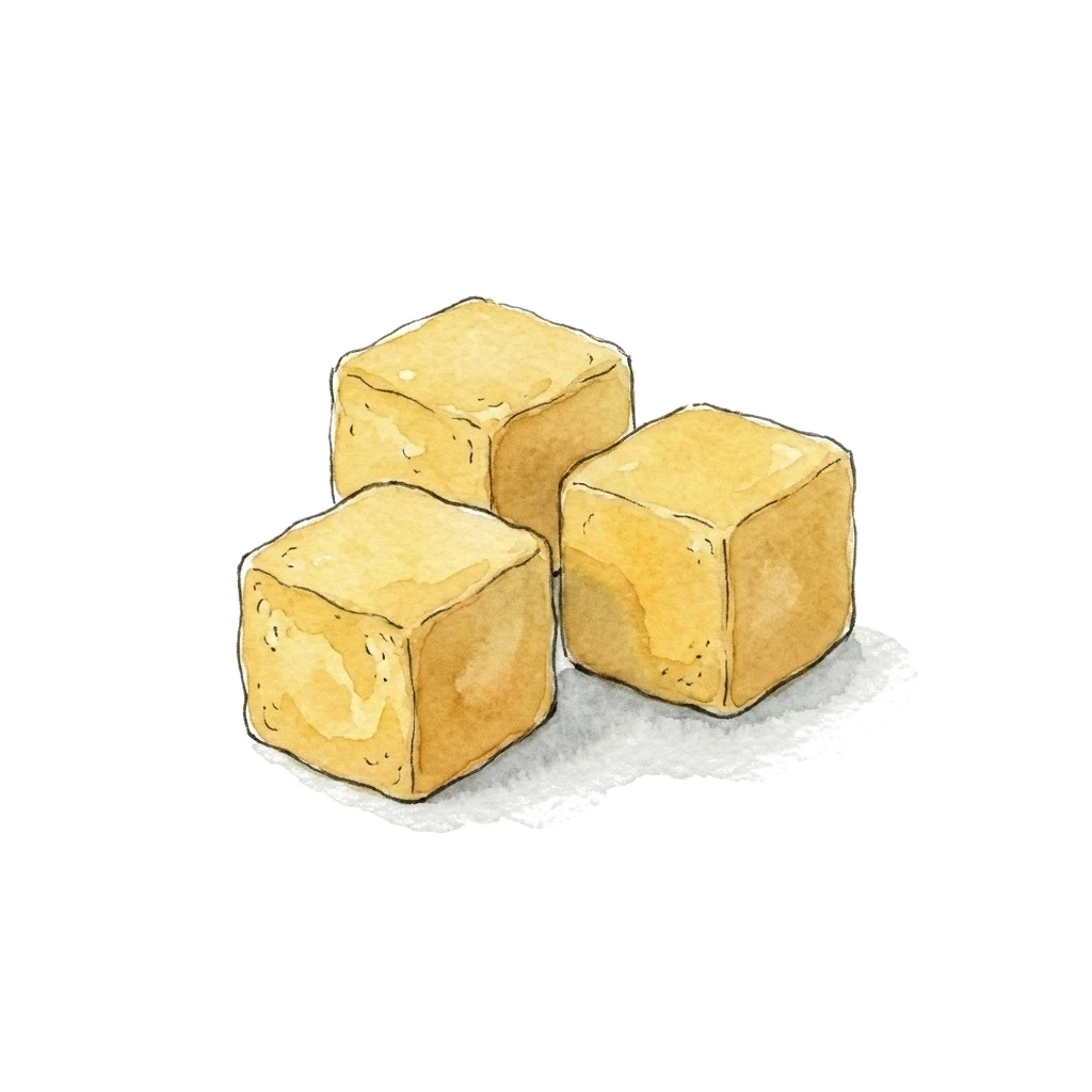 油豆腐水彩插画