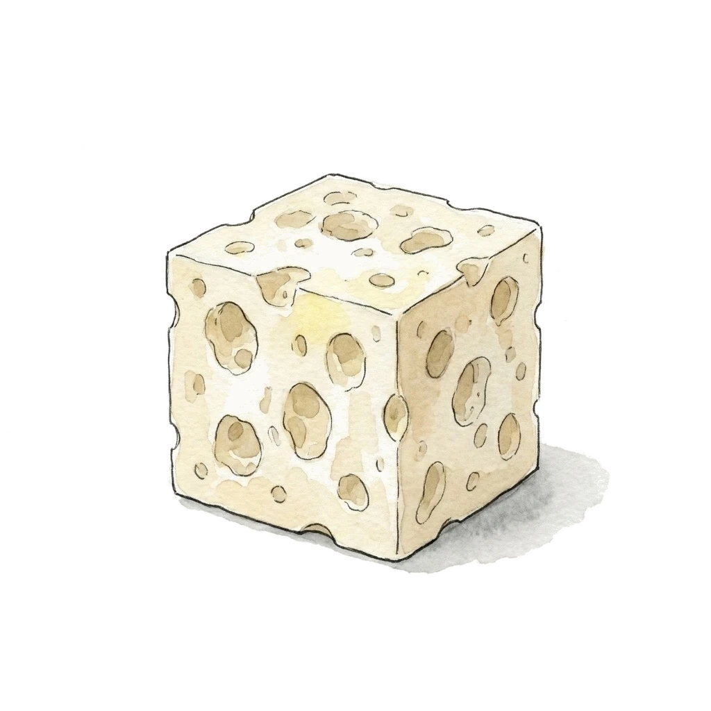冻豆腐水彩插画