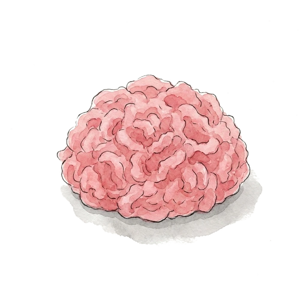 猪肉末水彩插画