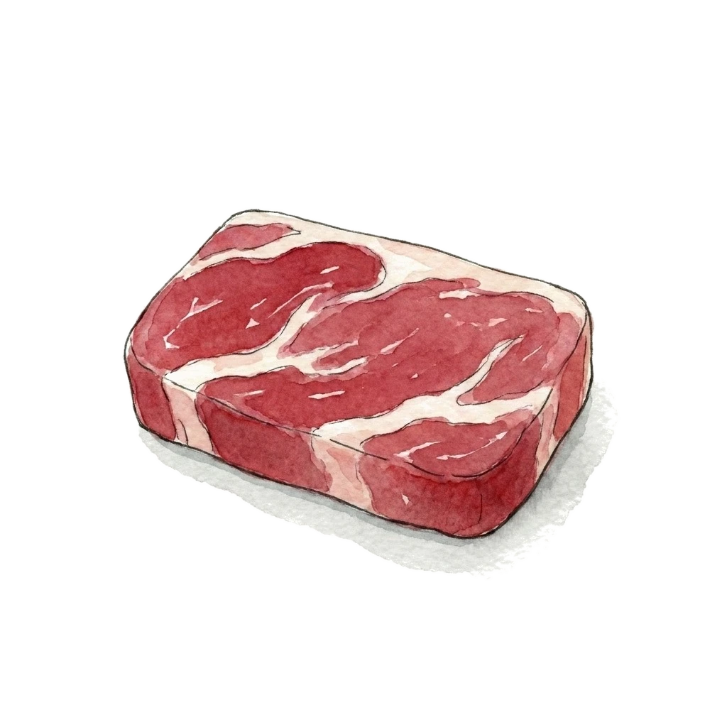 羊肉水彩插画