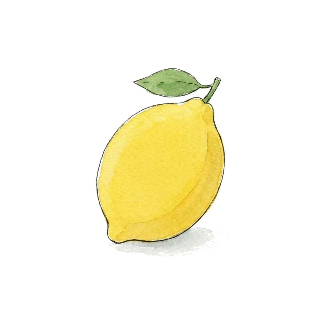 柠檬水彩插画
