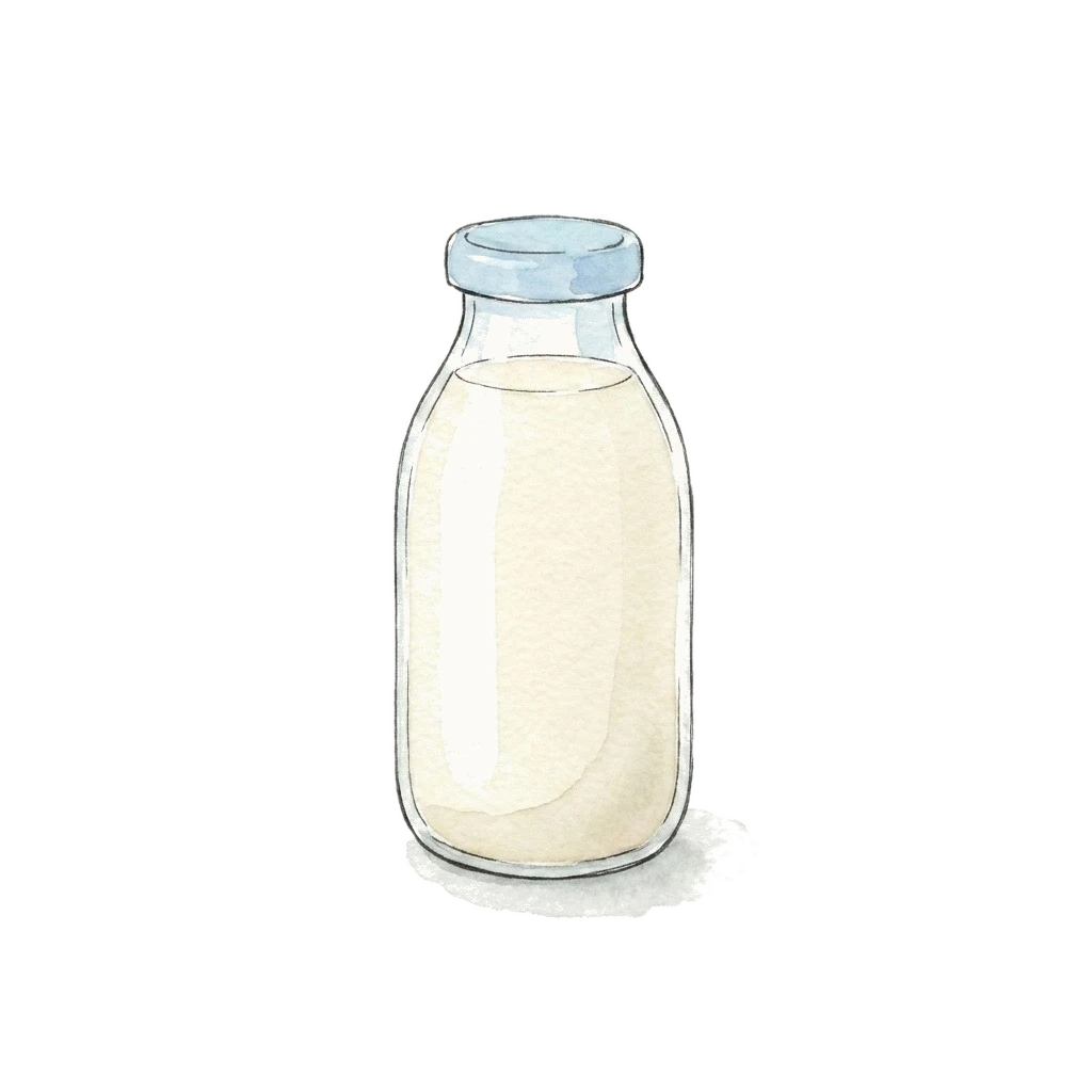 鲜牛奶水彩插画