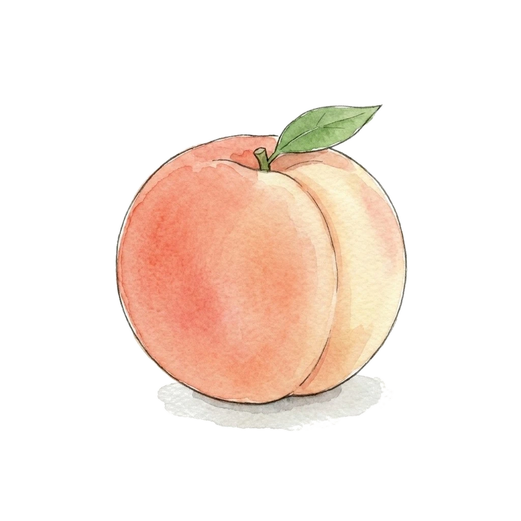 桃水彩插画
