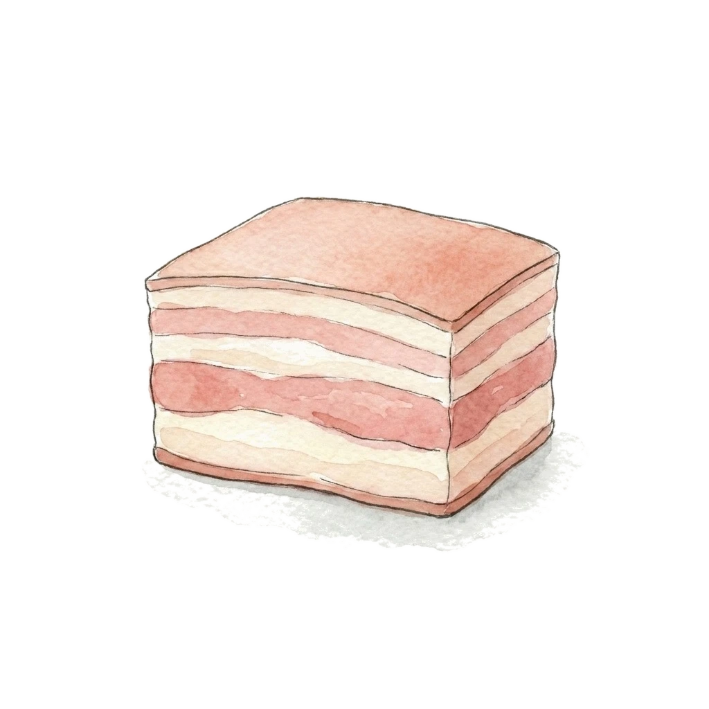 五花肉水彩插画