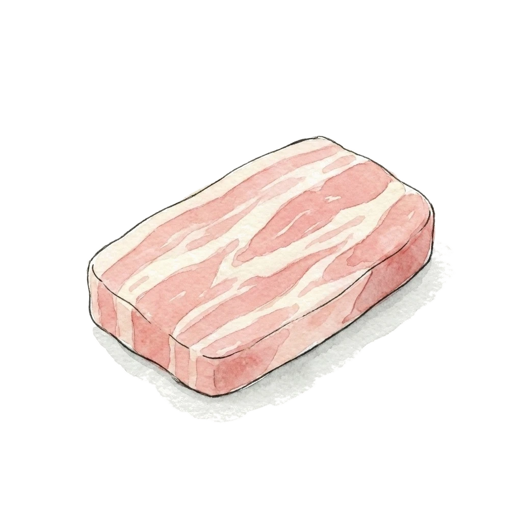 猪肉水彩插画
