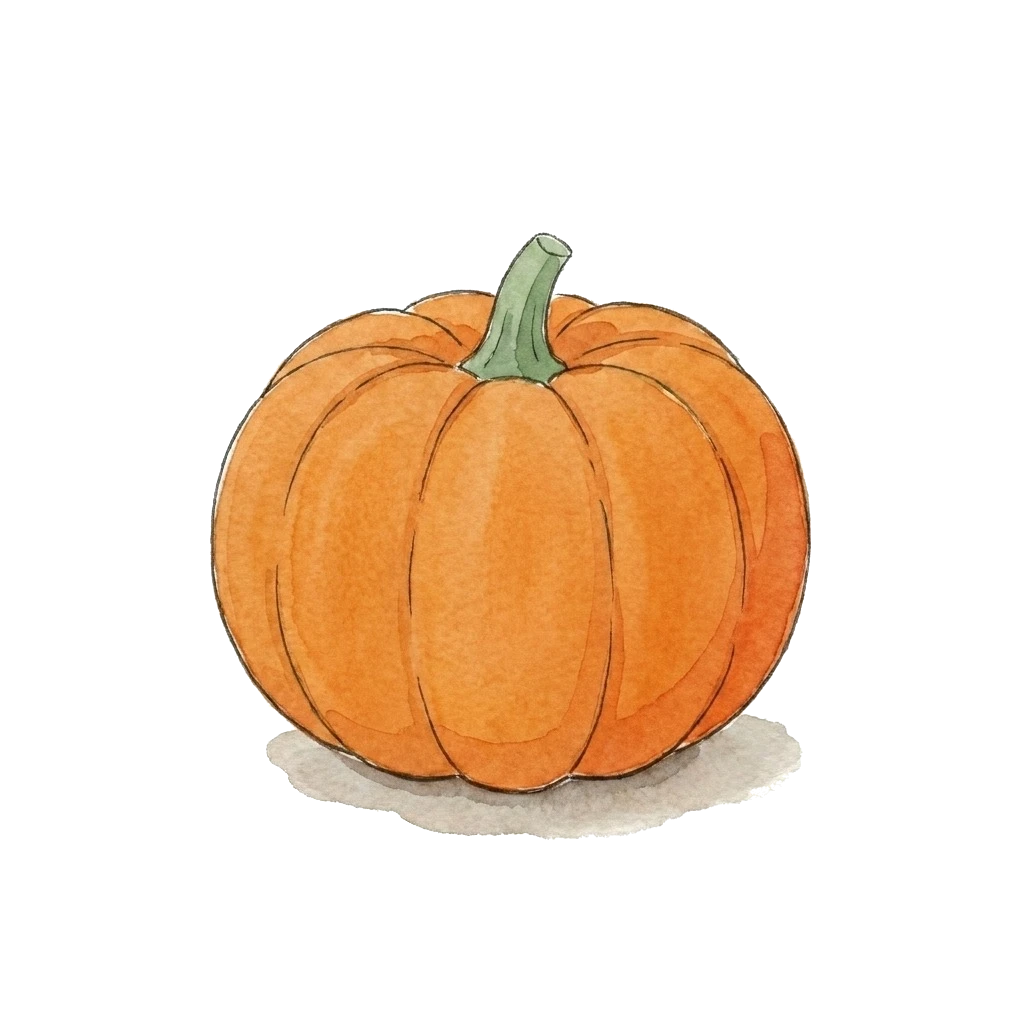 南瓜水彩插画