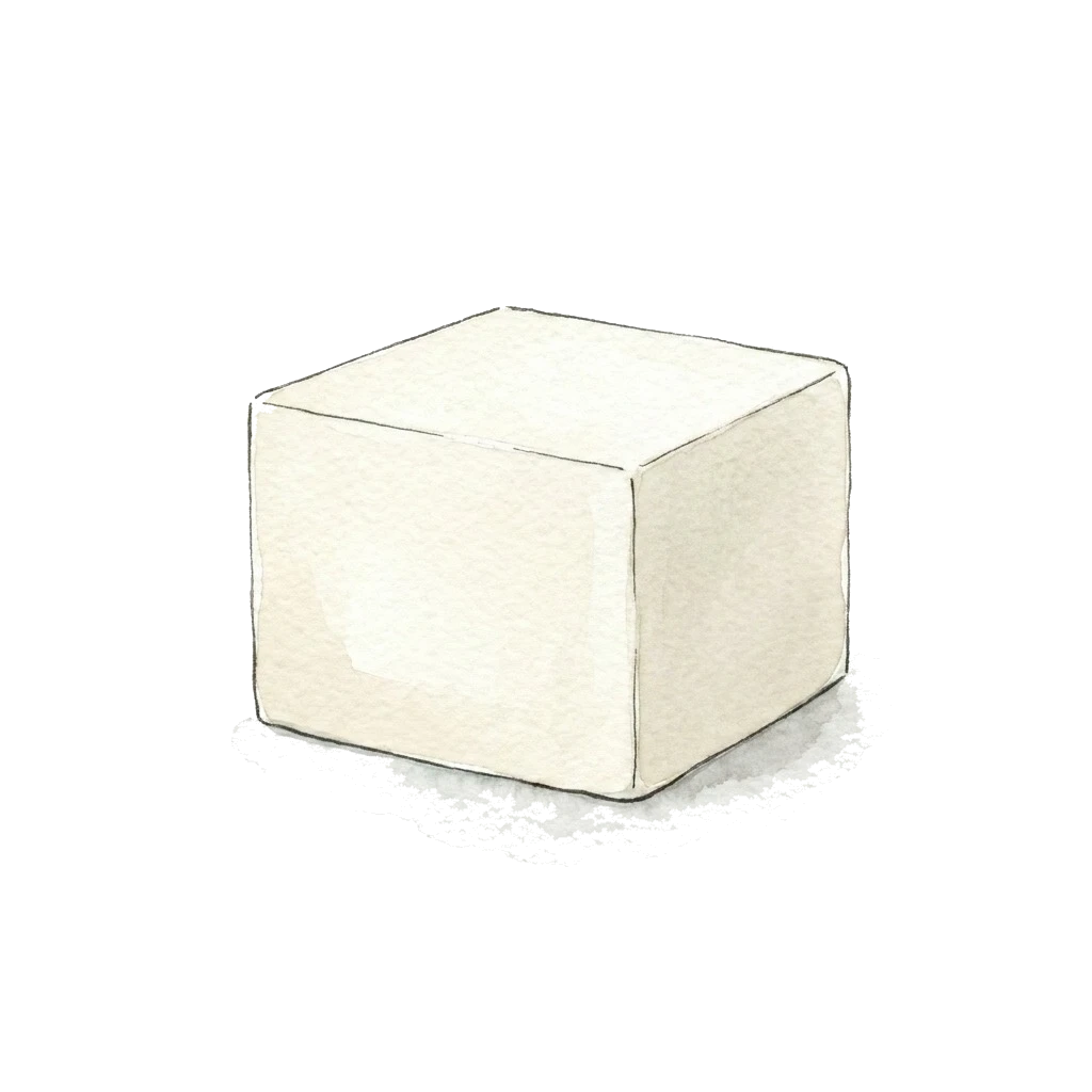 豆腐水彩插画