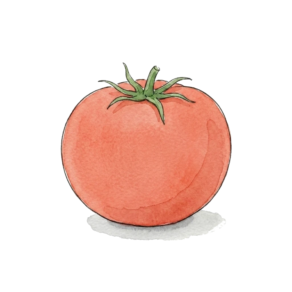 番茄水彩插画